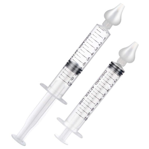 2 pezzi irrigatore nasale per neonati 12 cm 10 ml silicone 1