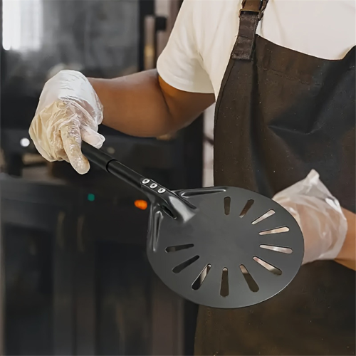 Pizza Turning Peel with Long Handle Aluminum Non-Stick Spinner Scratch Resistant Paddle 2