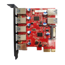 PCI-E to Type-C (2),Type-A (5) USB 3.0 5-Port PCI Express Expansion Card,PCIe Fast Charging Card