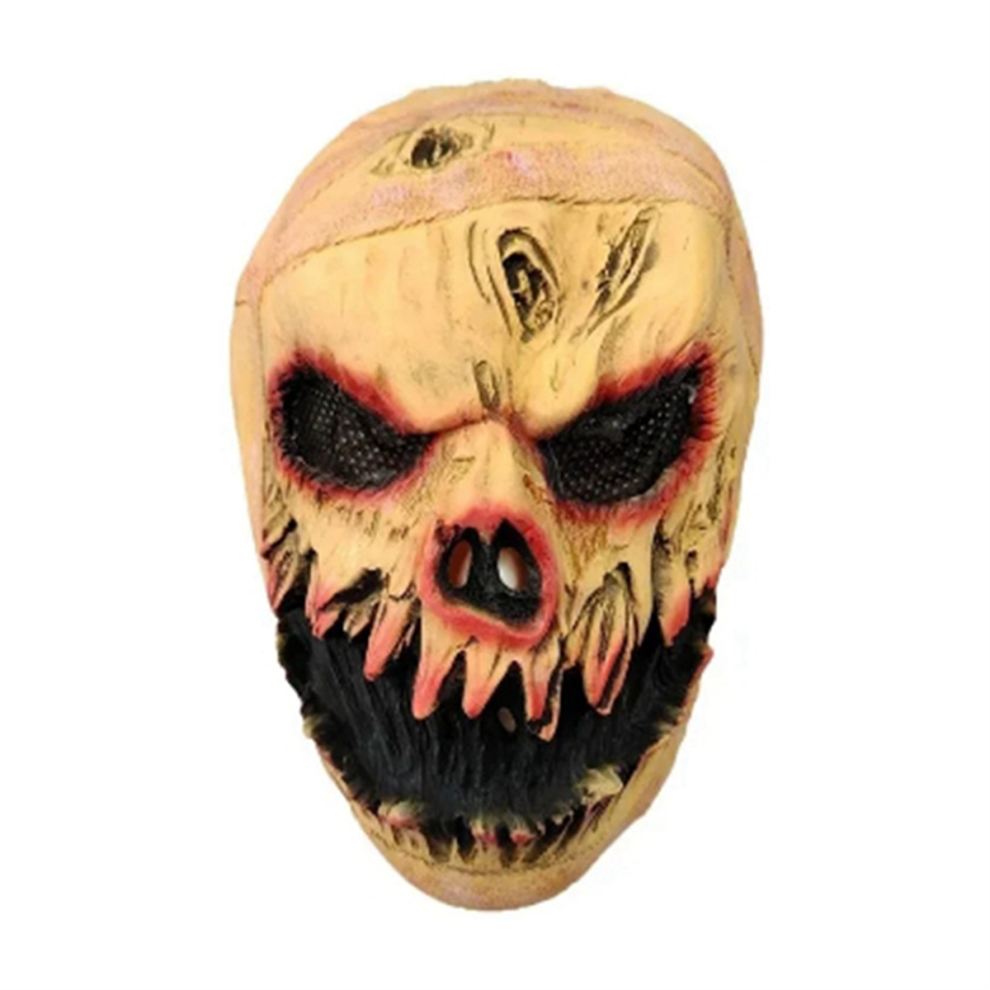 Saudism Horror Pumpkin Mask Cover Halloween Decoration Scary Carnival Costume Props Party Dress Up Latex