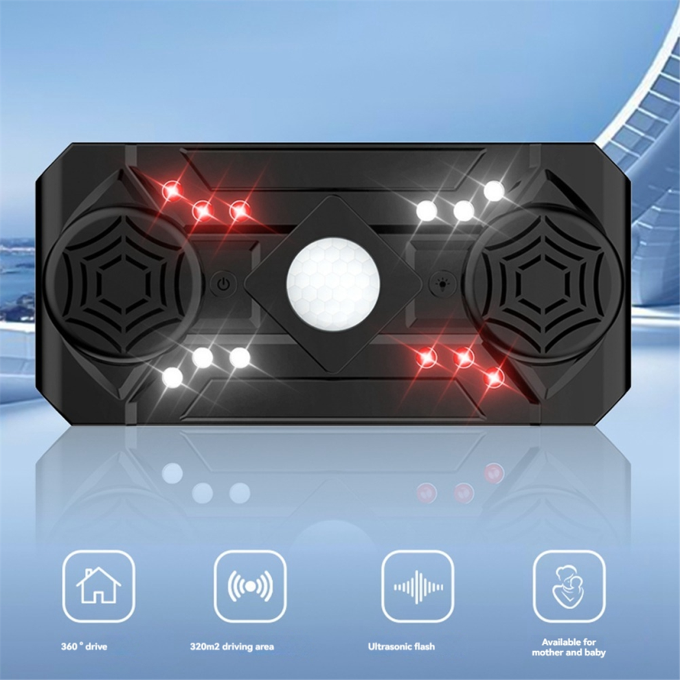 Induction Mouse Repeller Flashing Ultrasonic Insect High Power Portable Black B-image-OPC-PJC7QJM-NEW