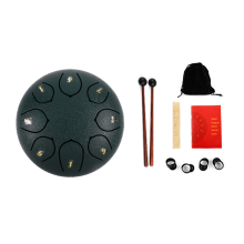 Tongue Drum, Rain Chime Waterproof Steel Drum Outside Musical 6 Inch 8 Notes for Music Therapy