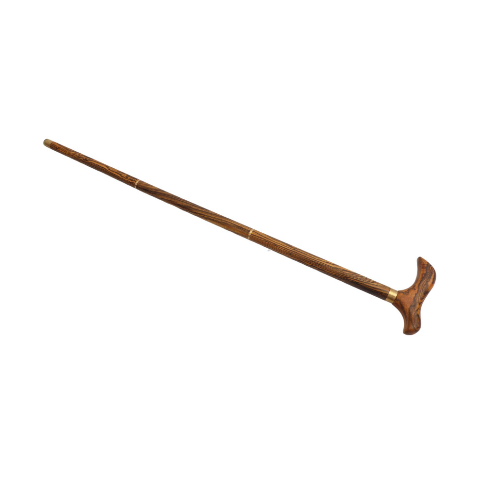 Ebony Wooden Folding Cane with T Handle, 87cm for Elderly Mobility