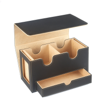 Portable Game Magnetic Card Storage Box, Drawer Box with Viewing Window,Card Holder for Magic Cards Khaki