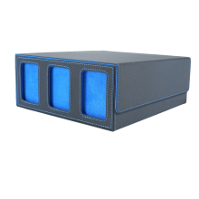 Storage Box for Trading Cards with Viewing Window Magnetic Closure Card Holder Magic Game Blue