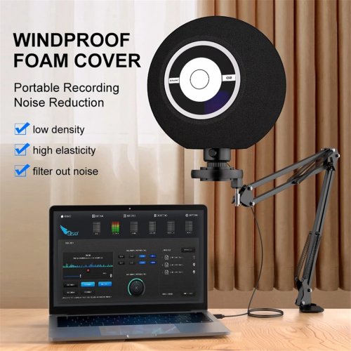 O2 Microphone Wind Filter Shield Acoustic for Record Studios Mic Sound-Absorbing Vocal Isolation Windscreen 2