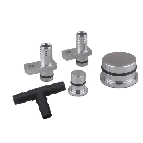 PCV Reroute & Resonator Kit for 2004-2010 6.6L Silvery 1