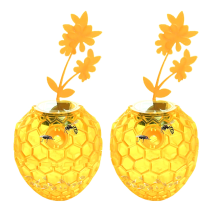 2 Pack Solar Wasp Trap Outdoor Hanging, Upgrade LED Light Bee Traps Catcher, Insect