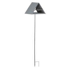 Bird Feeder with Ground Spike, Metal Rat Proof, Feeding House, Grey House for Garden