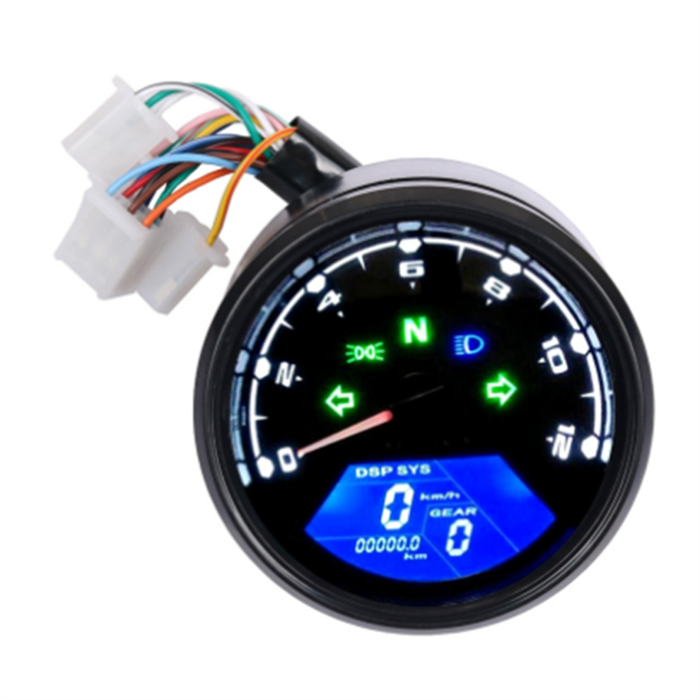 Motorcycle Universal Lcd Digital Tachometer Speedometer Odometer Waterproof Gauge For Cafe Racer 2 - 4 Cylinders 4852145404504