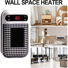 Electric Wall Space Heater Portable Warmer for Indoor 500W Winter Home with LED Display EU Plug White