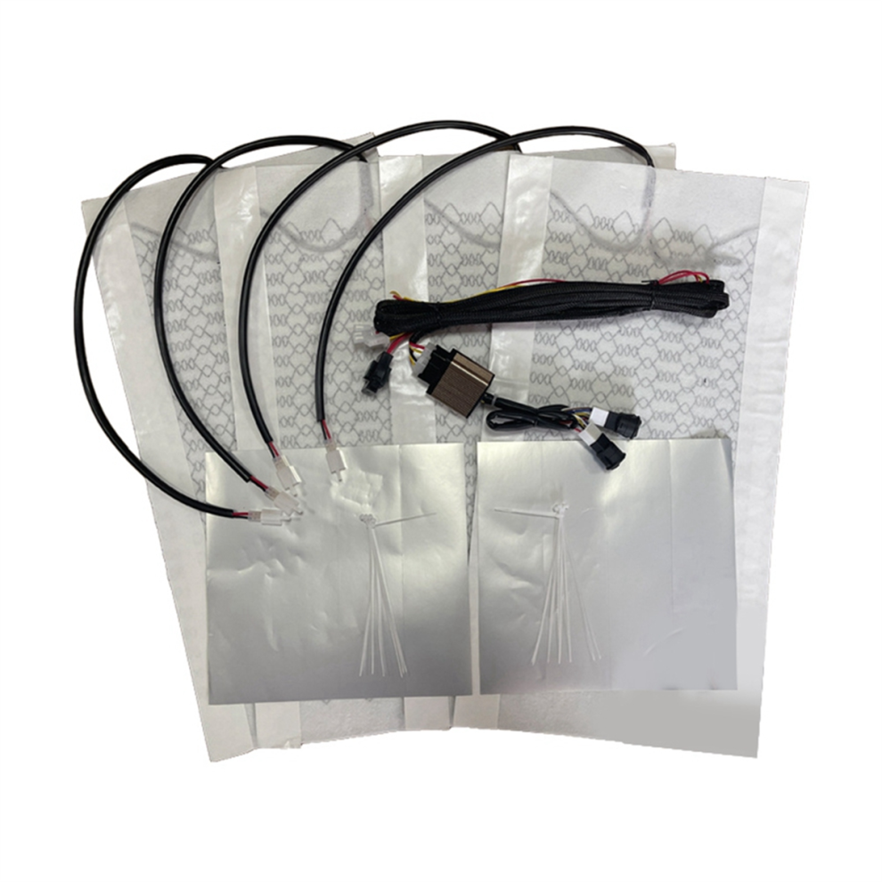Universal Built-In Car Seat Heater Kit Fit 2 Seats With 12V Carbon Fiber Heating Pads 3 Levels Control Switch System 4852145405211