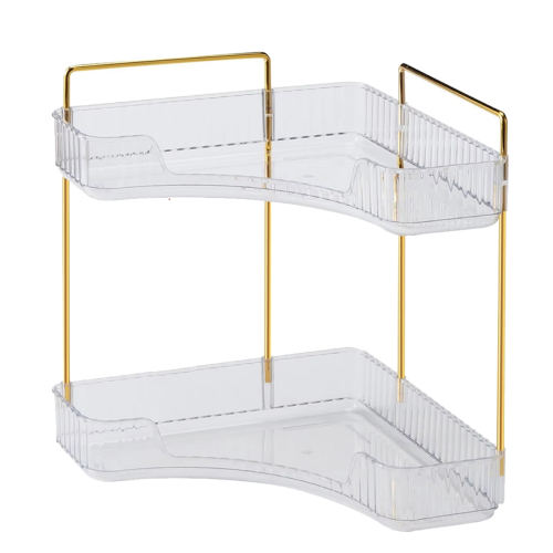 Corner Bathroom Counter Storage Rack Countertop Cosmetic Dressing Table Tray 2 Layers 1