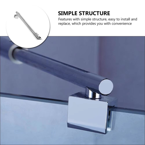 Bathtub Shower Door Glass Panel Pull Rod Frameless Support Bathroom 2