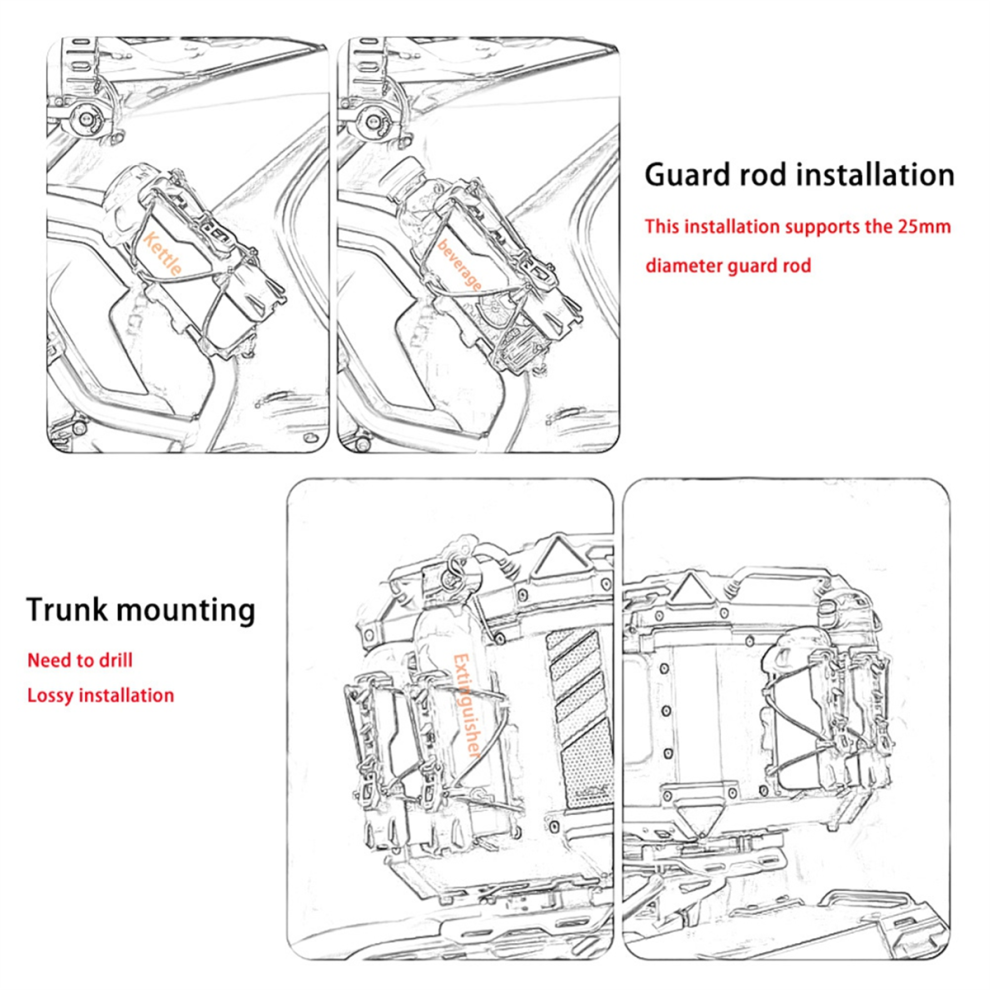 Motorcycle Cup Holder, 22Mm-25Mm Protective Bumper Water Bottle 360 Rotation Expandable,Beverage Holder 4852145413421