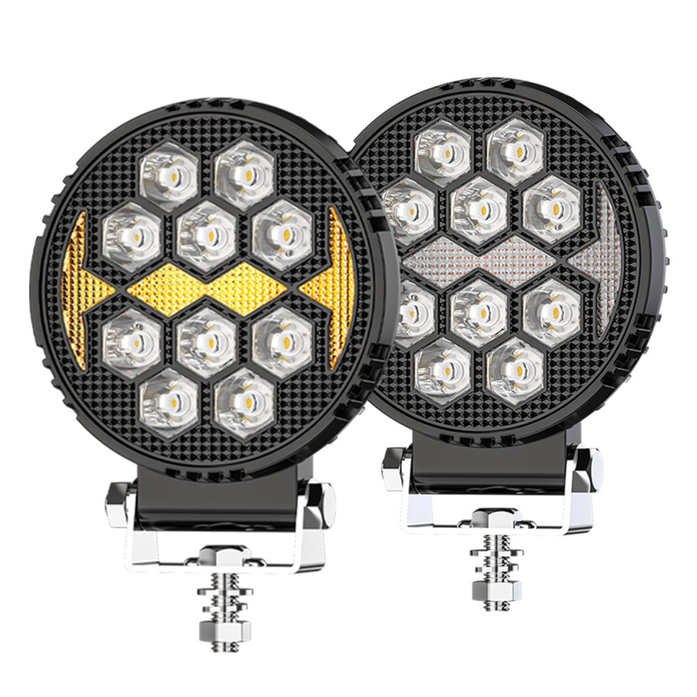 4 Inch Led Work Lights For Truck, Round Auxiliary Offroad Driving Tractor Suv Atv Boat White/Amber/Light 4852145412493
