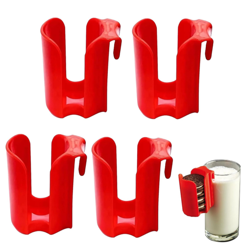 10PCS Cookie Holder Mug Red Rack Reusable Plastic Cup Side Organizer Hanging Storage 2