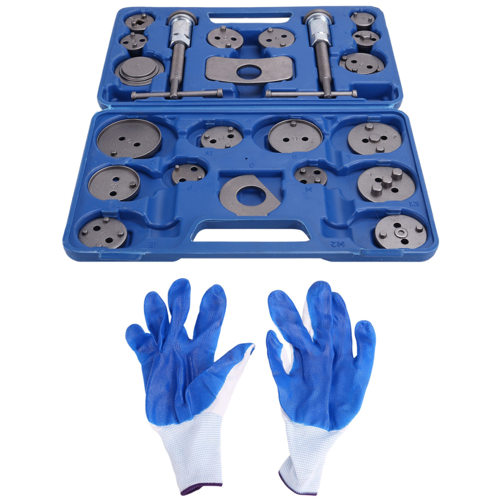 Brake Caliper Compression Tool Set Thrust Bolt Assemblies Retaining Plates Hangers Disc Adapters With Gloves 4852145428647