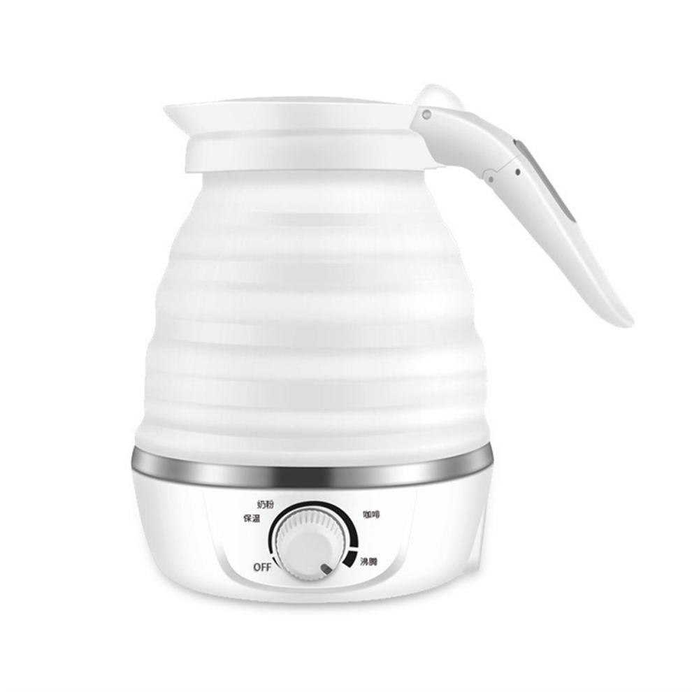 Travel Foldable Electric Kettle, 800W Fast Boiling, Portable Silicone Kettle,600ml, 110V,US Plug