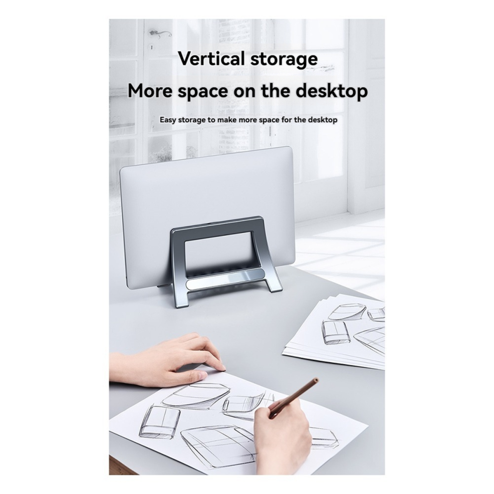 Saudism Gray Vertical Laptop Stand Universal Desktop Laptap Dock For Foldable Tablet Support Holder