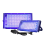 2 Pcs UVA Black Light 220V Lights IP65 Waterproof for Stage Lighting EU Plug 50W 3
