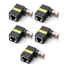 RJ45 360 Rotatable Network Plug 90 Degrees Right Angle Elbow Gigabit Adapter Universal Male to Female Converter