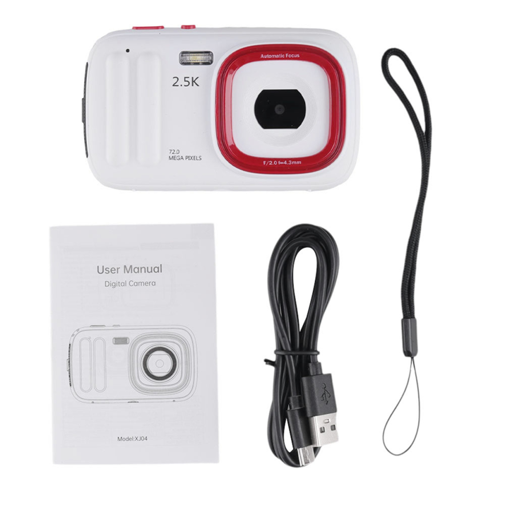 72Mp Digital Camera 2.5K Compact Point And Camera, 16X Zoom Auto Focus With Mp3 For Kids White 4853150953193
