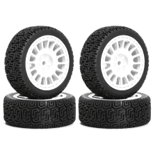 4pcs 68mm -Tires Rubber Tire Wheel Tyre for XV01 XV02 TT01 TT02 PTG-2 1/10 RC Racing Car Upgrade Parts White