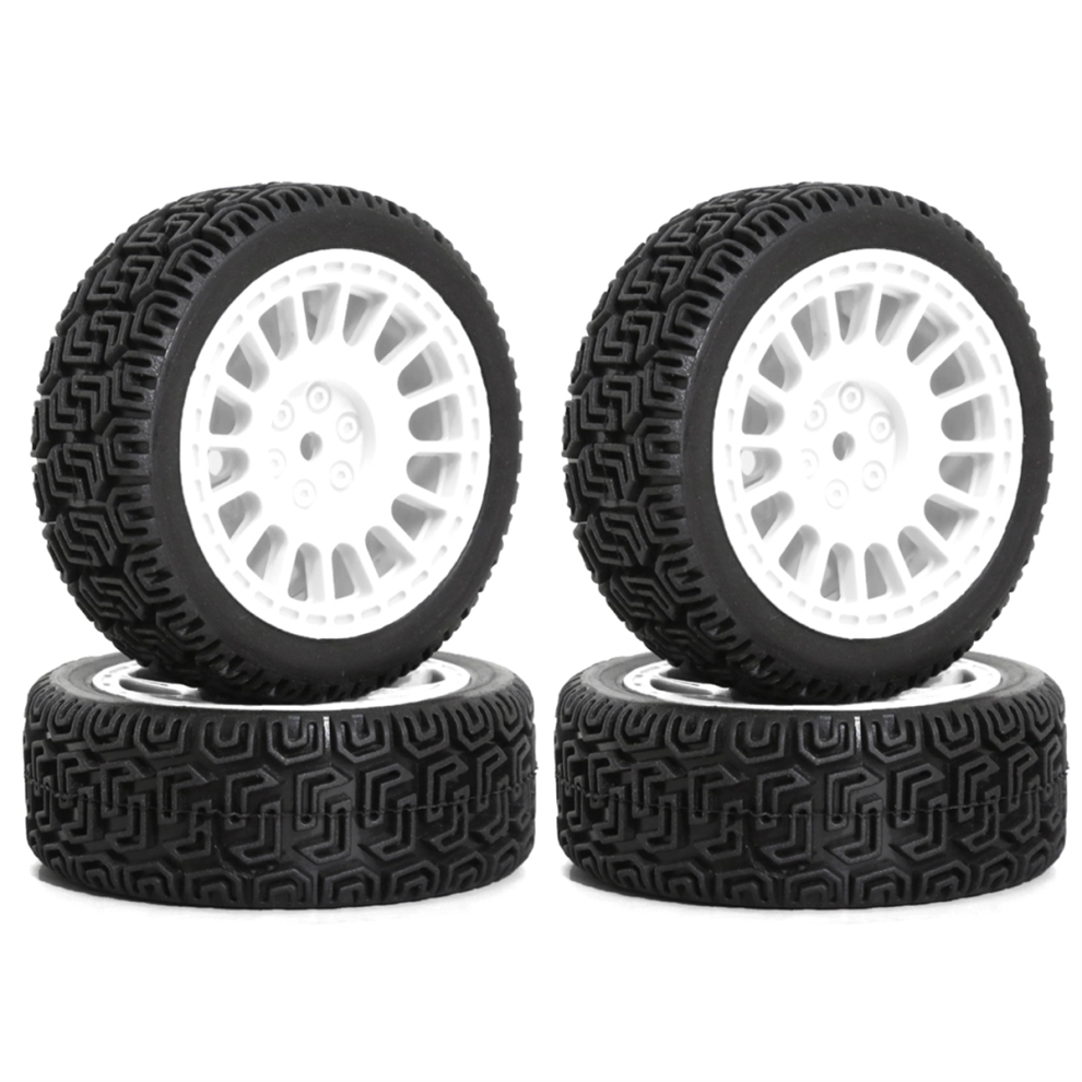 Saudism 4Pcs 68Mm -Tires Rubber Tire Wheel Tyre For Xv01 Xv02 Tt01 Tt02 Ptg-2 1/10 Rc Racing Car Upgrade Parts White
