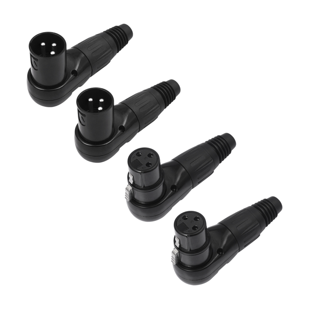 Photos - Other Photo Accessory XLR Connector, 3pin Microphone MIC Male Plug Female Jack Adapter 90 Degree Wire Connector for Speaker Systems