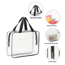 6 Packs Toy Storage Bags,Reusable Clear Bags with Front Pocket,Waterproof Organizer