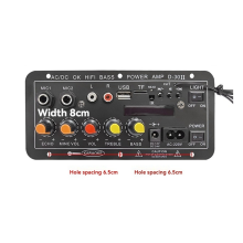 12V 24V 220V Digital Bluetooth Amplifier Board Subwoofer Dual Microphone Karaoke Amp Speaker Theater DIY 30W EU Plug