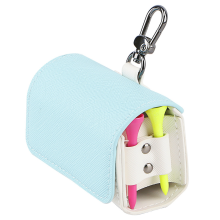 Golf Ball Bag Pouch Color-Blocked Tees Holder Magnetic Metal Hangings Buckle for 2 Balls