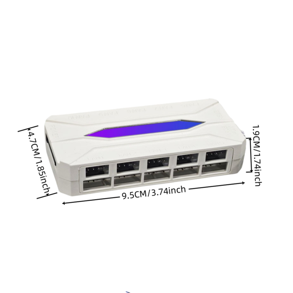 Chassis Fan Hub 10 Ports Argb 3Pin+Pwm 4Pin Equipped With Remote Control-Controlling Lighting Black 4853150970381