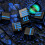 Metal Dice, 6PCS Heavy Solid Metallic Dice Set for Dungeons and Dragon Tabletop Game Blue Black 5