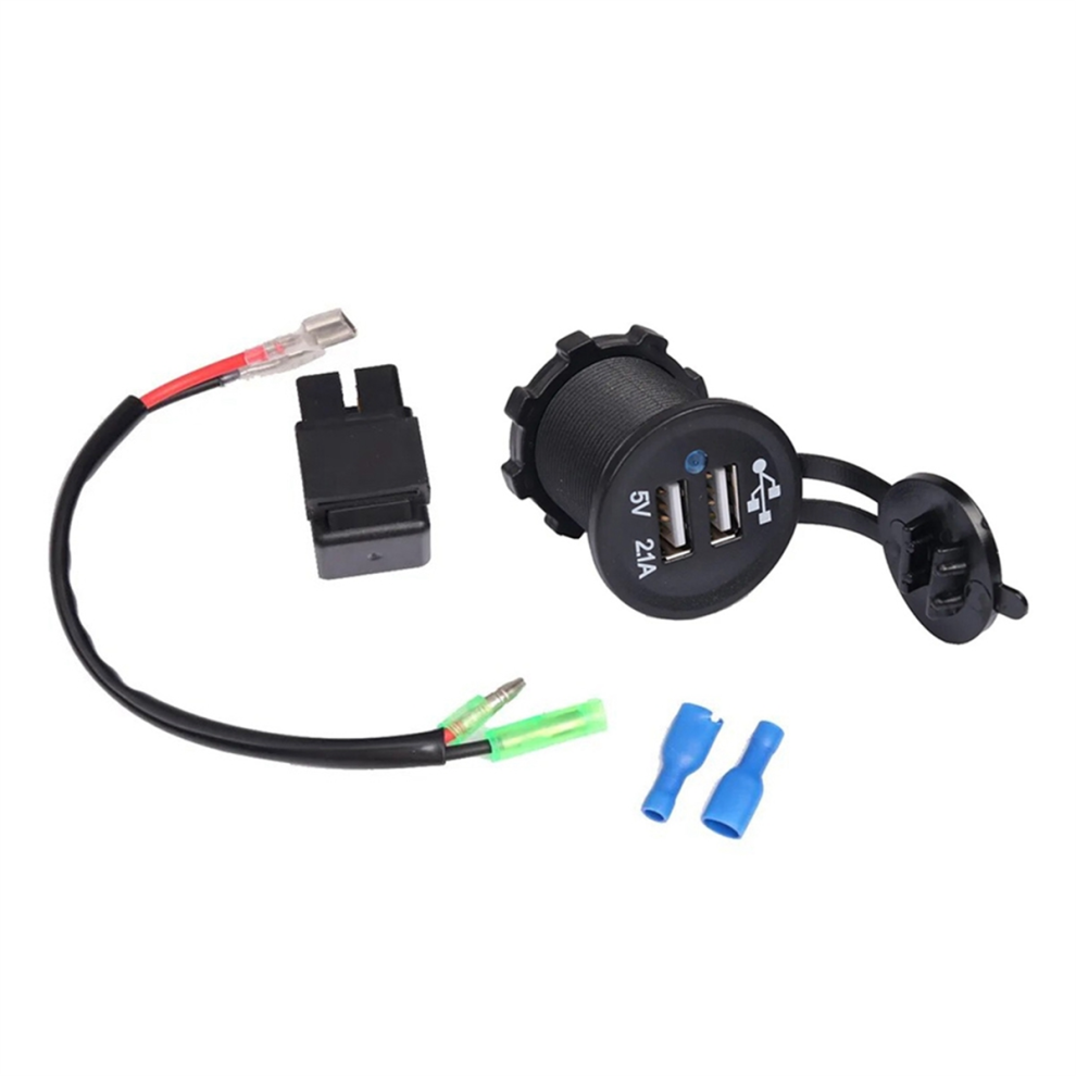 Motorcycle Double Usb Charger Socket Converter Adapter For 650 1000 X300 X650 400 4853150983817