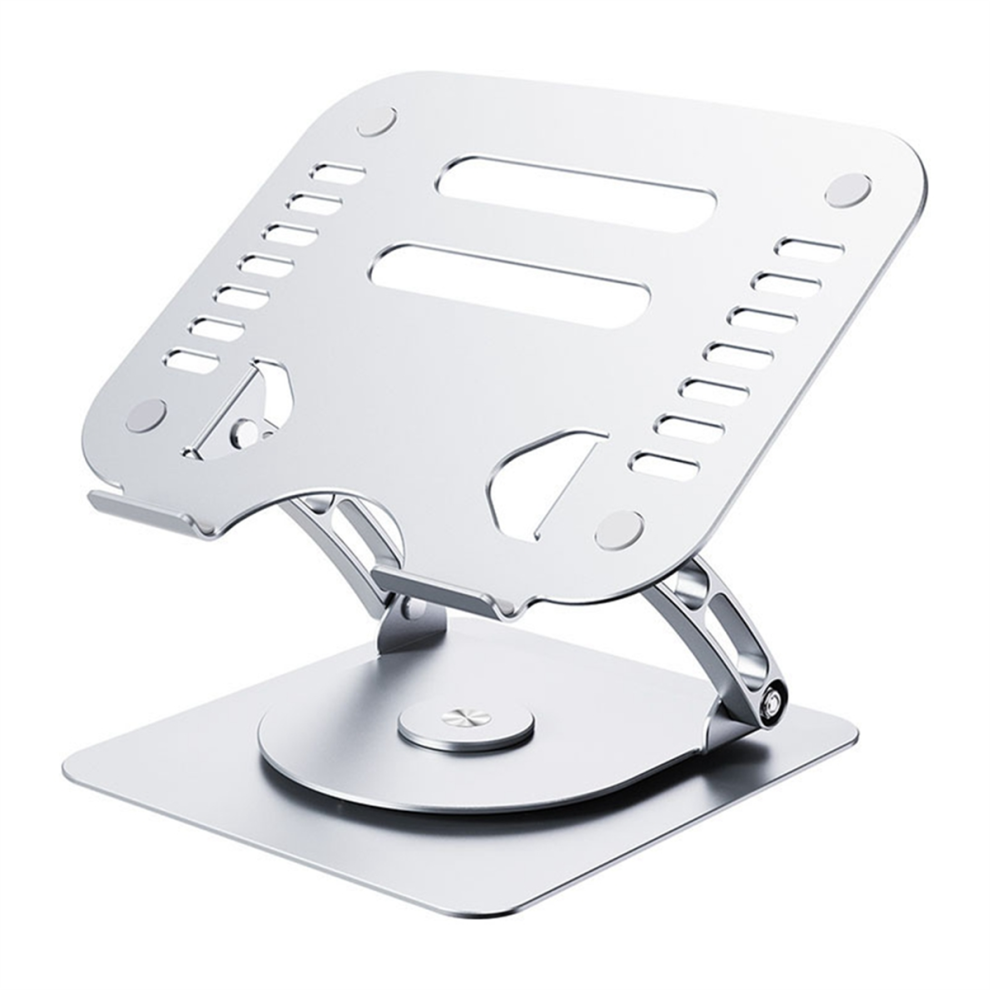 Aluminum Alloy Laptop Stand 360 Rotatable Notebook Holder Liftable For Pc Bracket Tablet Computer- Silver 4853150982223