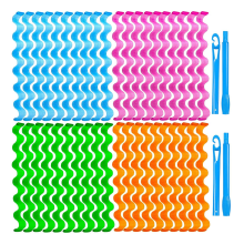 40 Pieces Heatless Waves Hair Curler, No Heat Damage Wavy Curlers with 2 Sets of Styling Hooks, Curls
