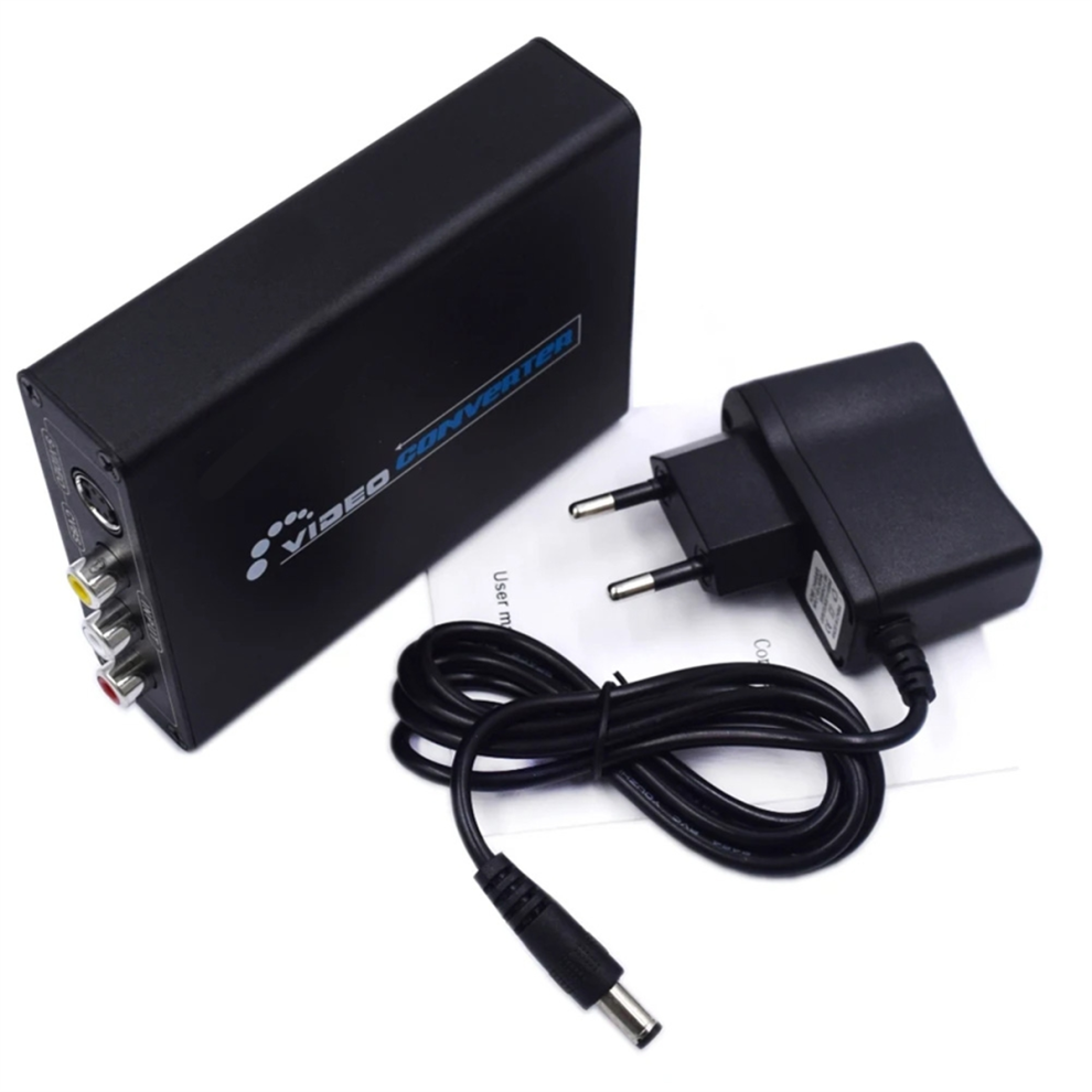 Av S-Video Cvbs Converter Audio -Compatible To S Video+S Video Composite Switcher Adaptor Upscaler Hd 3Rca Eu Plug 4853150996381