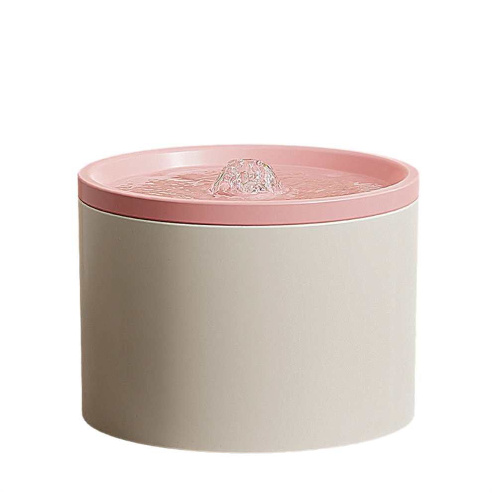 Saudism Ultra-Quiet Pet Cat Automatic Water Fountain Filter Dispenser For Dog Flowing Silent Circulation Filtration Ceramic A Pink