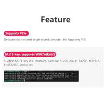 MPW7AC for 5 PCIE to M.2 E-Key WiFi7 Module with Case BE200 Support TPU,WiF6E AX210,AX200 Adapter