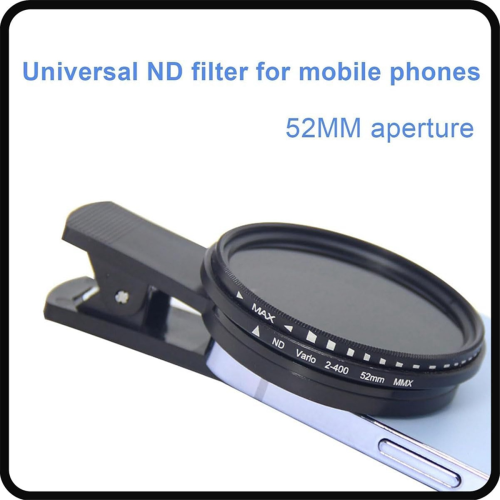 1 Set Solar Eclipse Phone Filter 52mm Camera Lens ND 2-400 Smartphone with Clip Cap 2