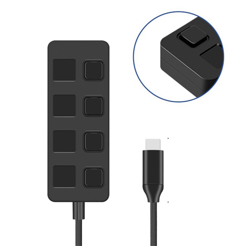 4-Port Button USB3.0 HUB Switch USB Splitter1 to 4 Hub Type-C Extender for Laptop Computer Accessoriess,A 2