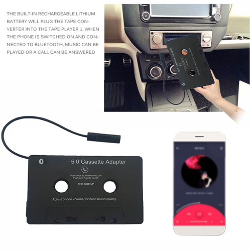 Universal Cassette Bluetooth 5.0 Adapter Converter Wireless to Car Tape Auxiliary 2