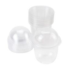 100PCS 360ML Dessert Cups with Lids Disposable Pudding Plastic for Soup Sundaes Ice Cream