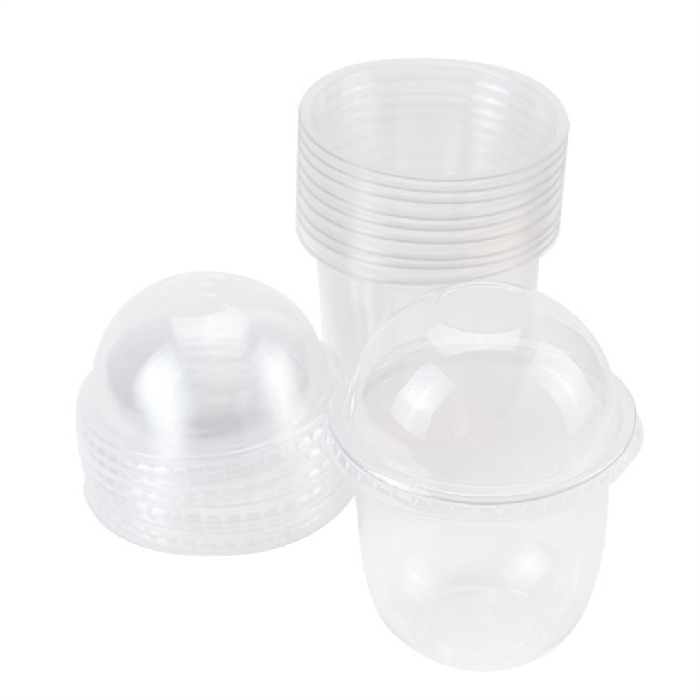 Saudism 100Pcs 360Ml Dessert Cups With Lids Disposable Pudding Plastic For Soup Sundaes Ice Cream