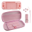 Pink Carrying Case Compatible with , Portable Bag for Switch Lite Storage 4