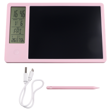 Multifunctional Electronic Desk Calendar LCD Handwriting Board with Alarm Clock Humidity Temperature Message Board,C