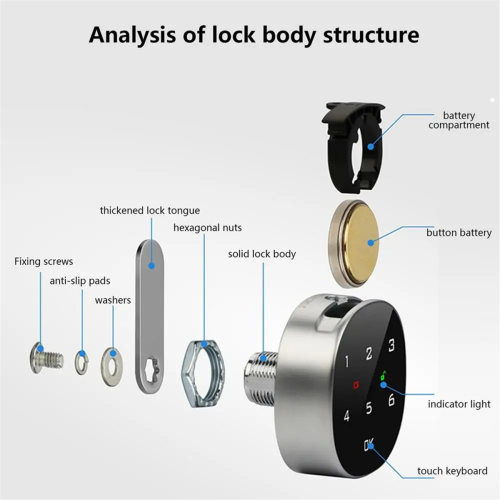 Keyless Cabinet Lock Combination Code-Enabled Smart Sensitive Touch Safe Household Password B