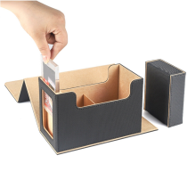Card Deck Box with Display Window,Card Case Dice Tray Storage 35pt Magnetic Holder Blue